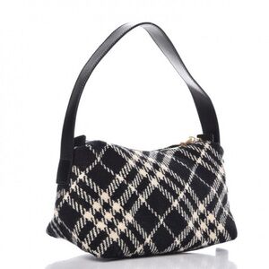 Burberry wool plaid check small shoulder bag